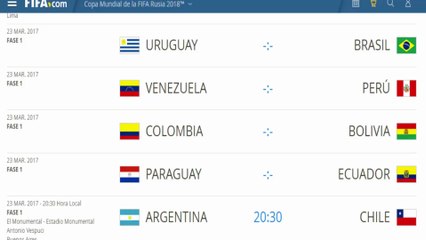 Скачать видео: partidos por las clasificatorias sudamericanas marzo 2017 para el mundial de Rusia 2018