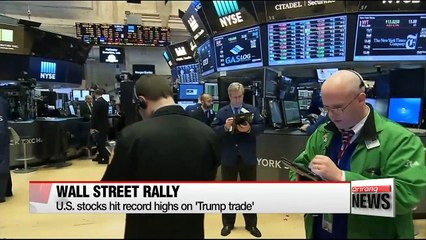 U.S. stocks hit record highs on 'Trump trade'
