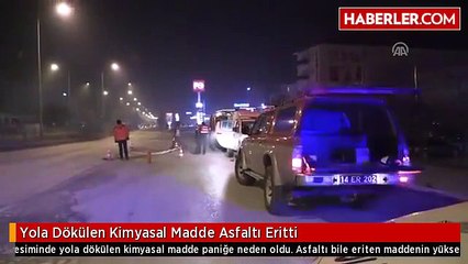 Yola Dökülen Kimyasal Madde Asfaltı Eritti