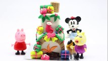 Peppa Pig Play Doh Christmas Cake Dough - Peppa pig Mickey mouse Toys Pastel de Cumpleaños
