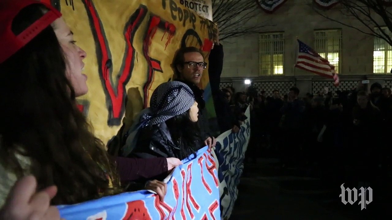 Activists protest Trump’s executive order on Dakota Access pipeline