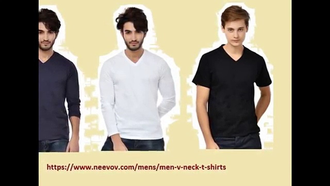 V Neck Navy Colour T Shirts for Men