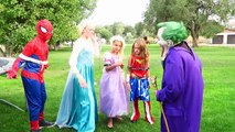 Spiderman & Frozen Elsa Bubble Gum FUNNY Joker Prank + Super Baby Wonder Woman Spidergirl Superhero