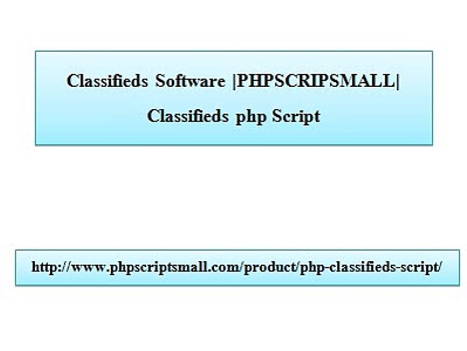 Classifieds Software |PHPSCRIPSMALL| Classified...