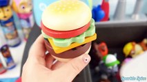 Play Doh Food Kitchen Cutting OPEN Squishy Mesh Slime and Paw Patrol Oven Playset For Kids
