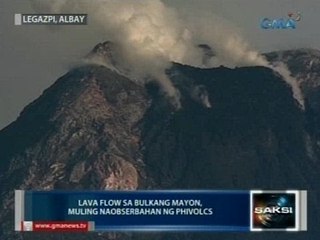 Saksi: Lava flow sa Bulkang Mayon, muling naobserbahan ng Phivolcs