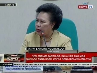 Sen. Miriam Santiago, inilahad ang mga dahilan kung bakit dapat nang ibasura ang VFA