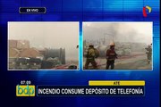 Ate: incendio consume depósito de telefonía