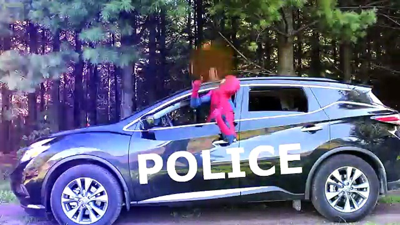 Frozen Elsa, Spiderman & a POLICE CAR! w_ Joker Maleficent Pink Spidergirl! Funny Superhero Video - YouTube