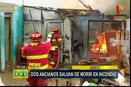 Surco: ancianos salvan de morir en incendio