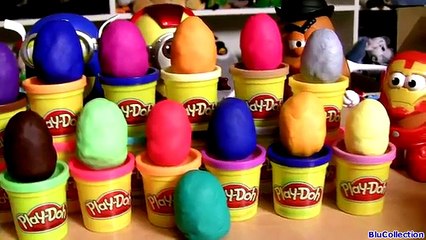 Play Doh Egg Surprises Peppa Pig Cars Marvel the Avengers Spiderman Ben10 Superman Minion Huevos