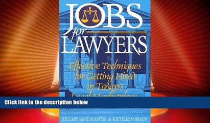 Big Deals  Jobs for Lawyers: Effective Techniques for Getting Hired in Today s Legal Marketplace