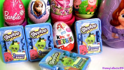 Huge Sofia First Toy Surprise Easter Eggs Peppa Shopkins Basket Barbie Frozen MyLittlePony Fashems