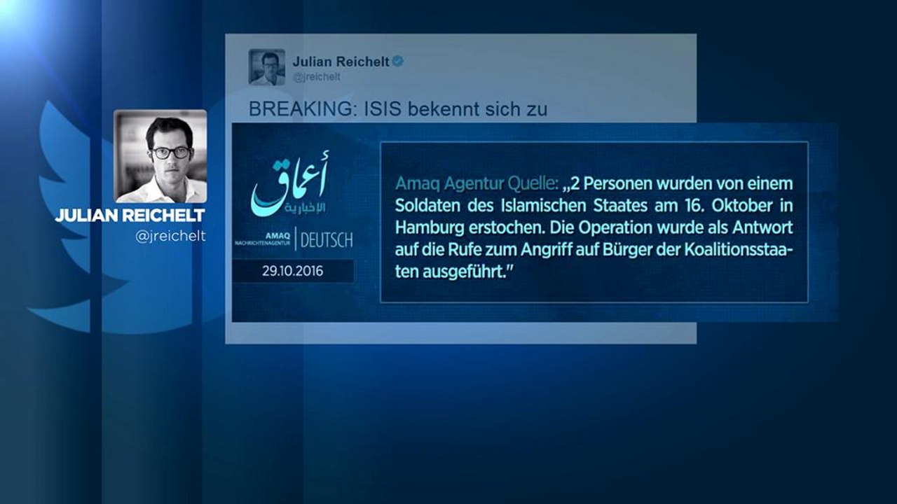 Messerangriff in Hamburg: Bekennerschreiben der IS-Miliz aufgetaucht