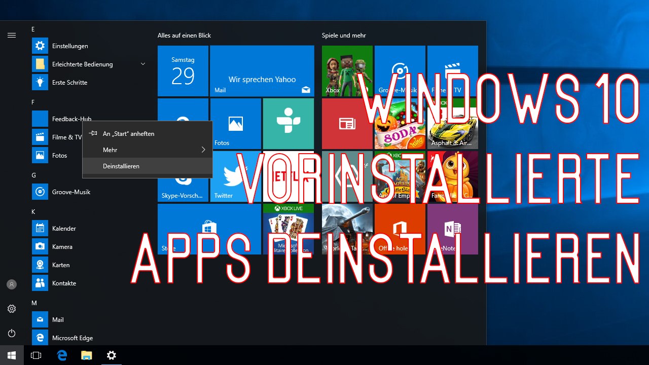 [TUT] Windows 10-Apps deinstallieren (Script) [4K | DE]