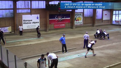 Troisième tour, tir rapide double, Club Elite Masculin J3, CRO Lyon contre Saint-Vulbas, Sport Boules, saison 2016-2017