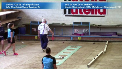 Second tour, premier tir de précision, Club Elite féminin, J2, Digoin contre Fontaine, Sport Boules, saison 2016-2017