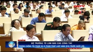 Bộ trưởng Tô Lâm trình bày báo cáo công tác phòng ngừa, chống tội phạm và vi phạm pháp luật năm 2016