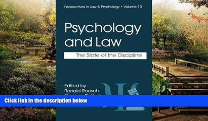 Must Have  Psychology and Law: The State of the Discipline (Perspectives in Law   Psychology)