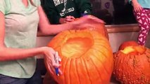 Oops : elle se coince la tête dans une citrouille pour Halloween