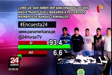 Encuesta 24: 93.4% de acuerdo con sanciones contra jueces que liberaron a delincuentes