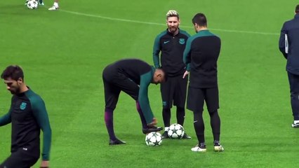 Neymar n'apprécie pas la blague de Luis Suarez