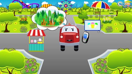 Сamión de bomberos y Сoche de policía - Dibujos animados de Coches - Carros infantiles