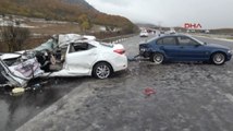 Tem'de Kar Kazası; 12 Araç Birbirine Girdi, 10 Yaralı