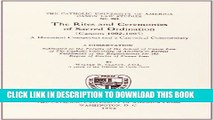 Read Now The Rites and Ceremonies of Sacred Ordination (Canons 1002â€‘1005) (1962) (CUA Studies in