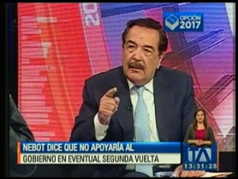 Nebot dice que no apoyaría al Gobierno en eventual segunda vuelta