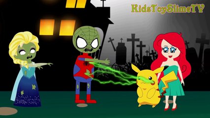 Spiderman & Frozen Elsa Become Zombie Night Halloween EP2