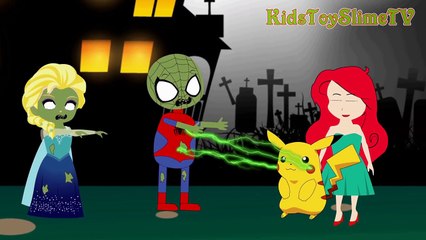 Spiderman & Frozen Elsa Become Zombie Night Halloween EP3