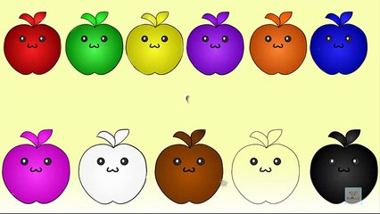 LEARNING COLOURS FOR CHILDREN WITH APPLES COLOURING PAGE | How to Draw Apple Colors