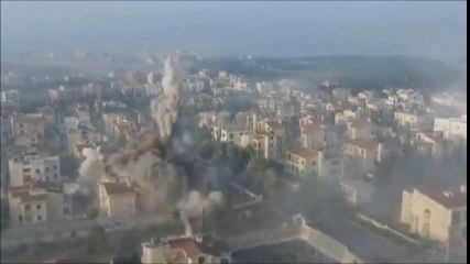 Explosion d'un missile filmé par un Drone à Aleph en Syrie