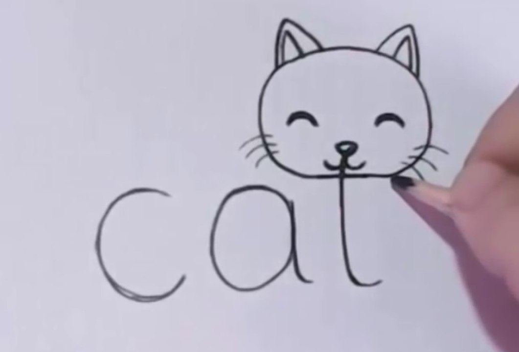 Cute cat drawing