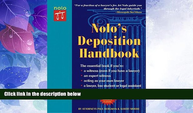 Big Deals Nolo s Deposition Handbook (1st Edition) Full Read Best Seller