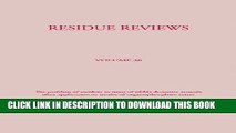 [READ] EBOOK Residue Reviews: Residues of Pesticides and Other Contaminants in the Total