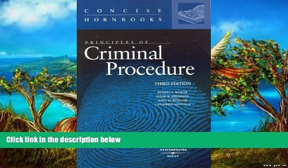 Tải video: Big Deals  Principles of Criminal Procedure (Concise Hornbooks)  Full Read Most Wanted