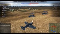 War Thunder F8F shooting down three fighter jets