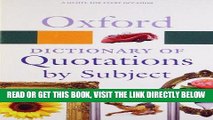 [FREE] EBOOK Oxford Dictionary of Quotations by Subject (Oxford Quick Reference) BEST COLLECTION