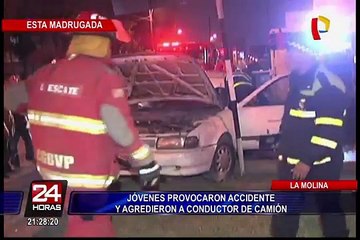 La Molina: jóvenes agreden a chofer de vehículo con que chocaron