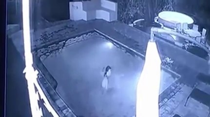 Real footage CCTV 6ft crocodile attack couple in swimming pool
