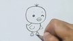 Pencil Drawing Tutorial step by step How to Draw Cartoon Little Duck