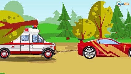 The Ambulance - Car Accident! Car Cartoon for kids - The Tow Truck and Car Service - Episode 20
