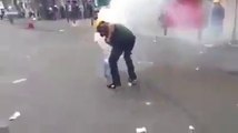 Easy way to escape the tear gas and shelling