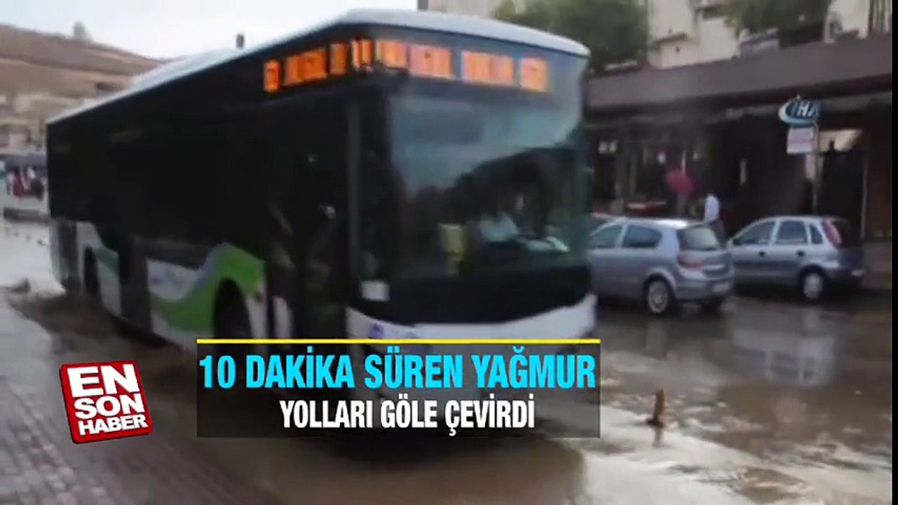 Download Video: 10 dakika süren yağmur yolları göle çevirdi