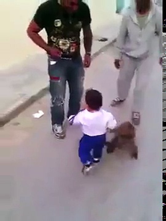 اس چھوٹے سے بچے اور بندر کے بچے کی لڑائ کی اس ویڈیو نے انٹرنیٹ پر دھوم مچادی