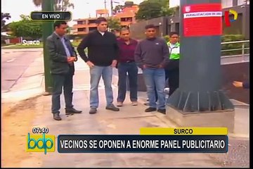 Surco: vecinos se oponen a enorme panel publicitario