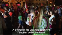 Beyrouth: Des Libanais célèbrent l'élection de Michel Aoun