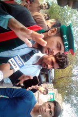 Media person getting interview different pti workers at Bani Galla Imran Khan house in Islamabad
